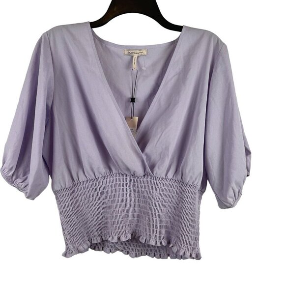 BCBGeneration Women Short Sleeve V-Neck Top Blouses Size L - Picture 1 of 6